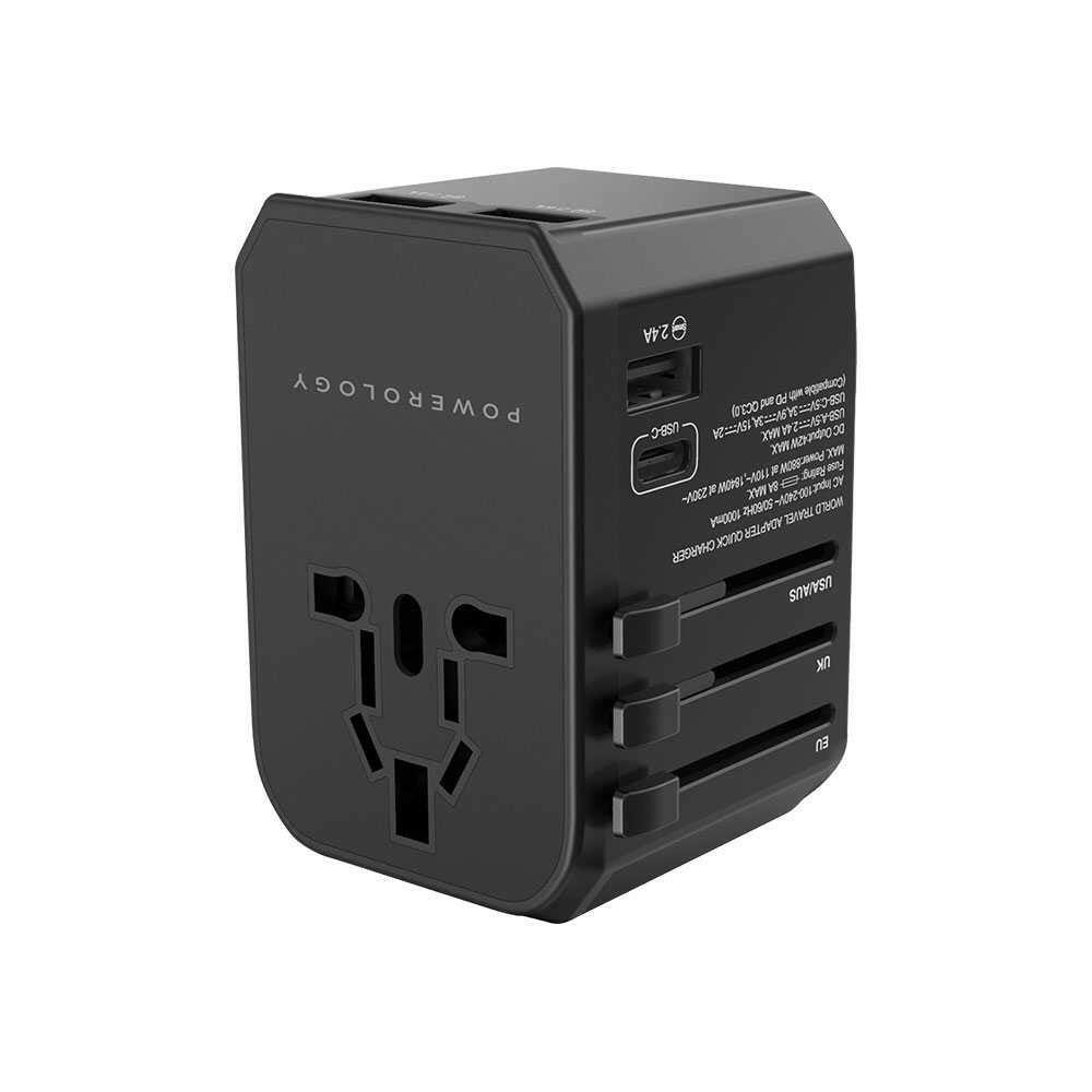 Powerology Universal Charger 45W PD + Triple USB-A 2.4A Ports - Phonology