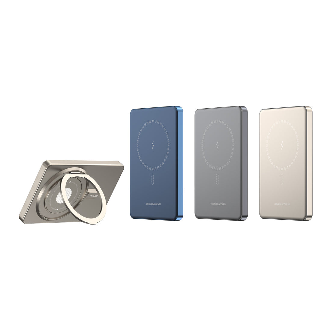 Vyvylabs Super Mini Metal Magnetic Wireless Charger Power Bank 5000mAh 20W With Stand