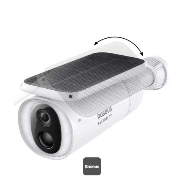 Baseus Solar Security Camera Outdoor, S1 Wireless Solocam, Forever Power with Auto Sunlight-Tracking System, 2K Clarity, 145° FOV, Built-in 8GB Local Storage and Color Night Vision, No Monthly Fee
