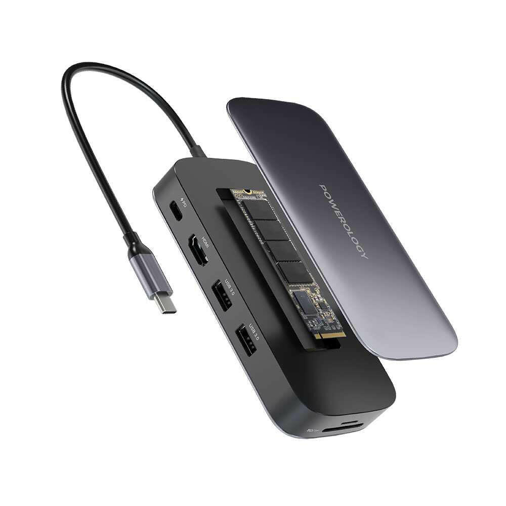 Powerology USB-C Hub & SSD Drive All-in-one Connectivity & Storage (256 & 512 GB) - Phonology