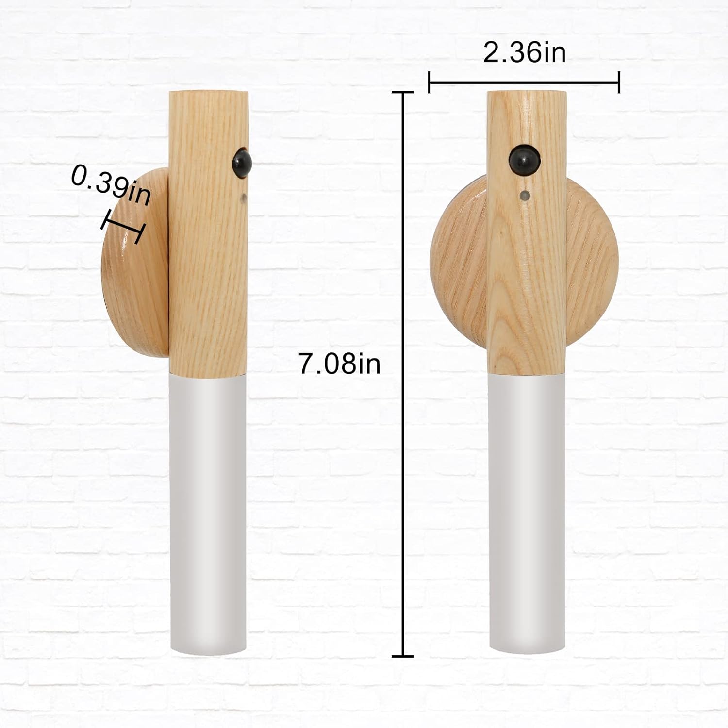 Motion Sensor Night Light | Solid Wood & Frosted Glass | Wireless Stick-Anywhere LED | Bedroom, Hallway & Stairway