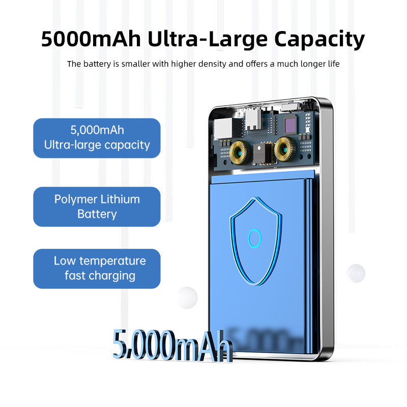 Vyvylabs Super Mini Metal Magnetic Wireless Charger Power Bank 5000mAh 20W With Stand