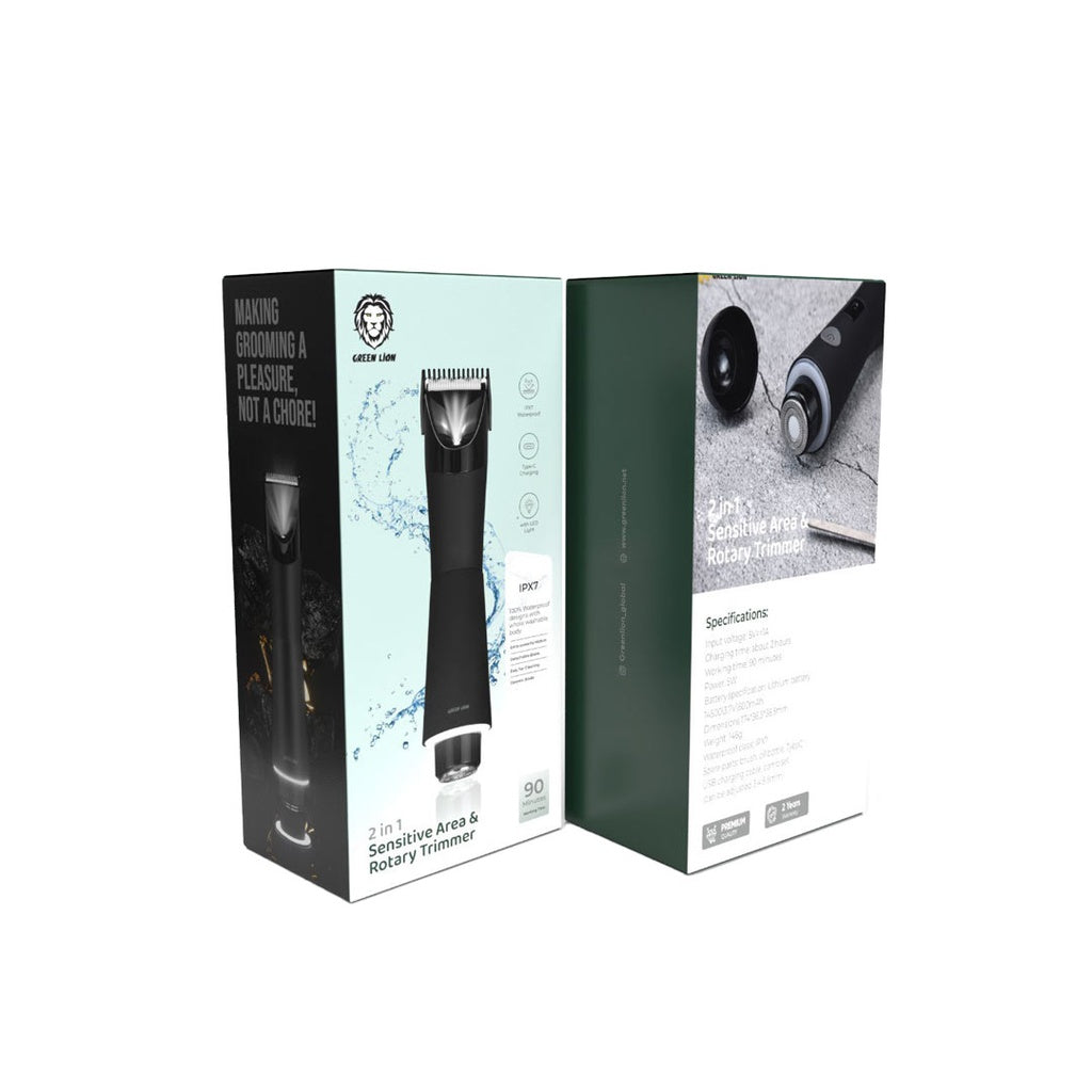 Green Lion 2-in-1 Sensitive Area & Rotary Trimmer - Black