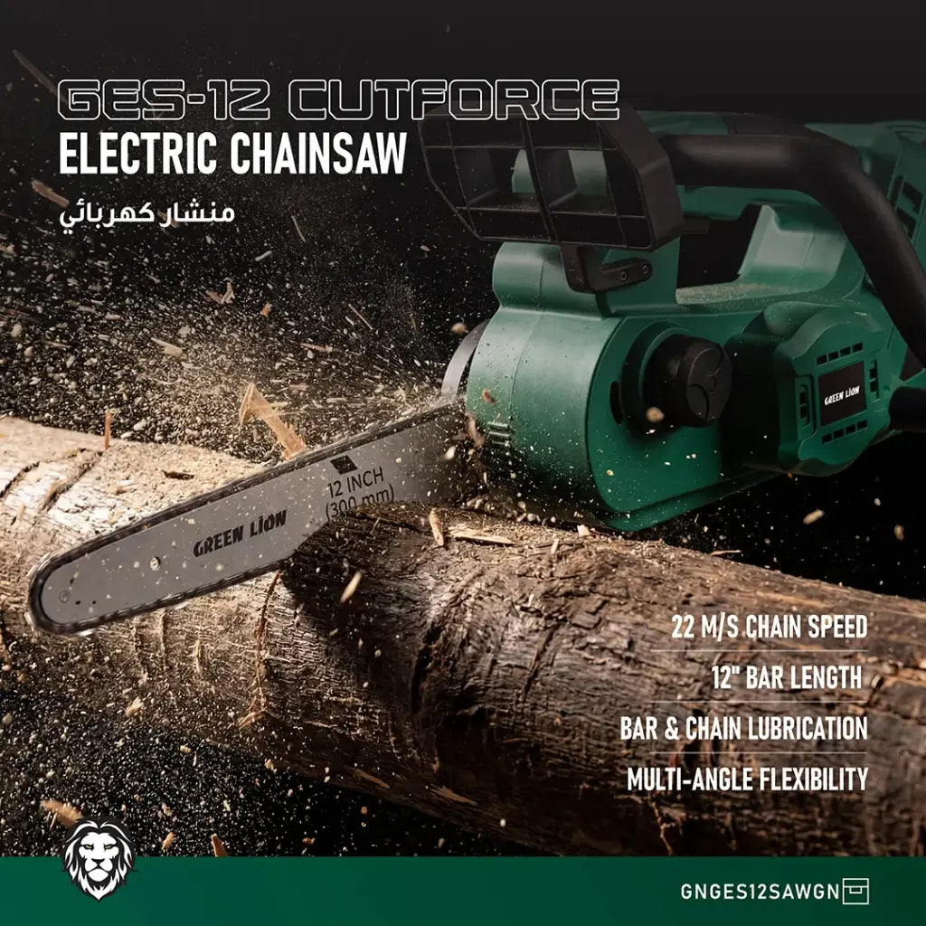 Green Lion GES-12 Cutforce Electric Chainsaw - Green