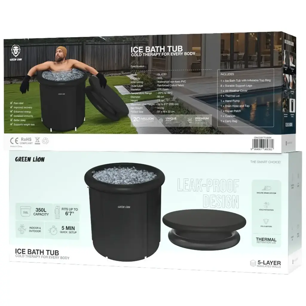 Green Lion Ice Bath Tub - Black