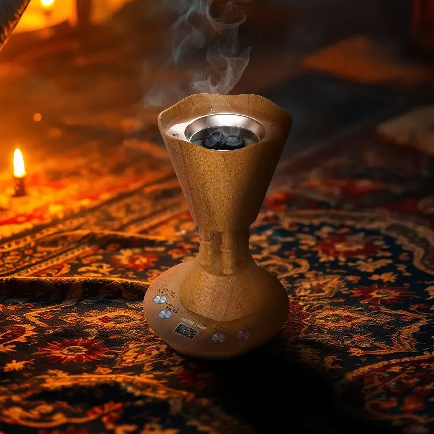 Green Lion Majlis Electric Bakhour Burner - Wooden