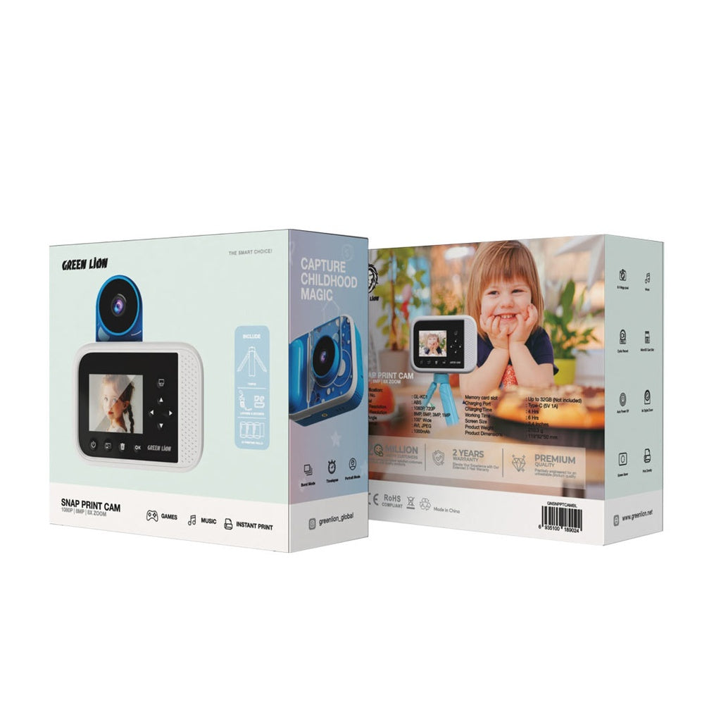 Green Lion Snap Print Cam - Blue