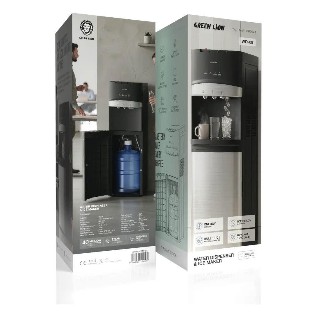 Green Lion Water Dispenser & Ice Maker - Silver