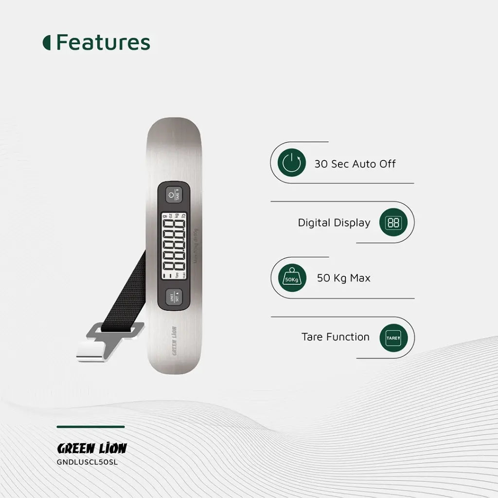 Green Lion Digital Luggage Scale - Silver