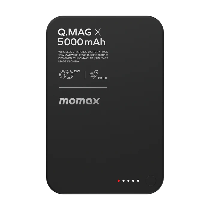 MOMAX Q.Mag X 5000mAh Gen2 15W Ultra Slim MagSafe Wireless Power Bank