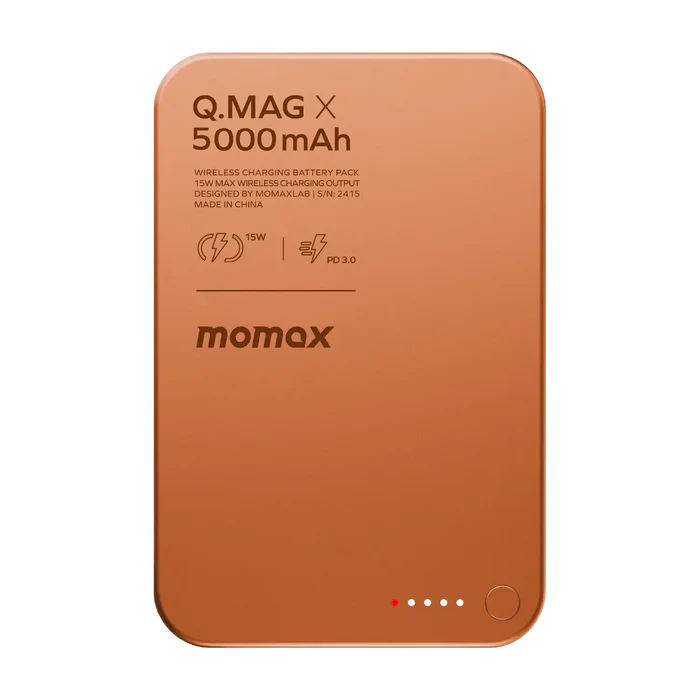 MOMAX Q.Mag X 5000mAh Gen2 15W Ultra Slim MagSafe Wireless Power Bank