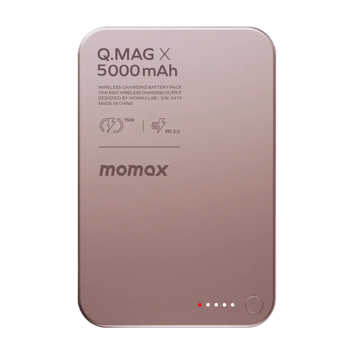 MOMAX Q.Mag X 5000mAh Gen2 15W Ultra Slim MagSafe Wireless Power Bank