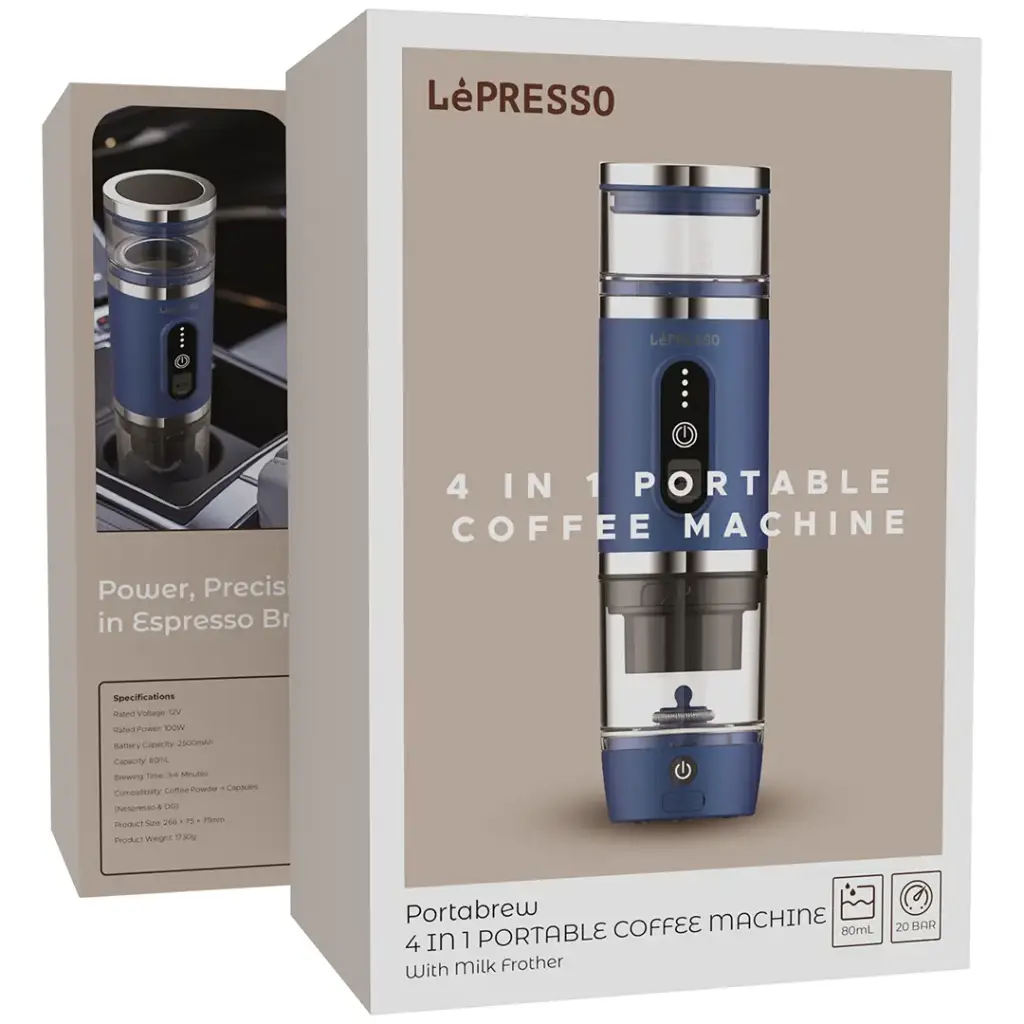 Lepresso 4 in 1 Portable Coffee Machine with Milk Frother