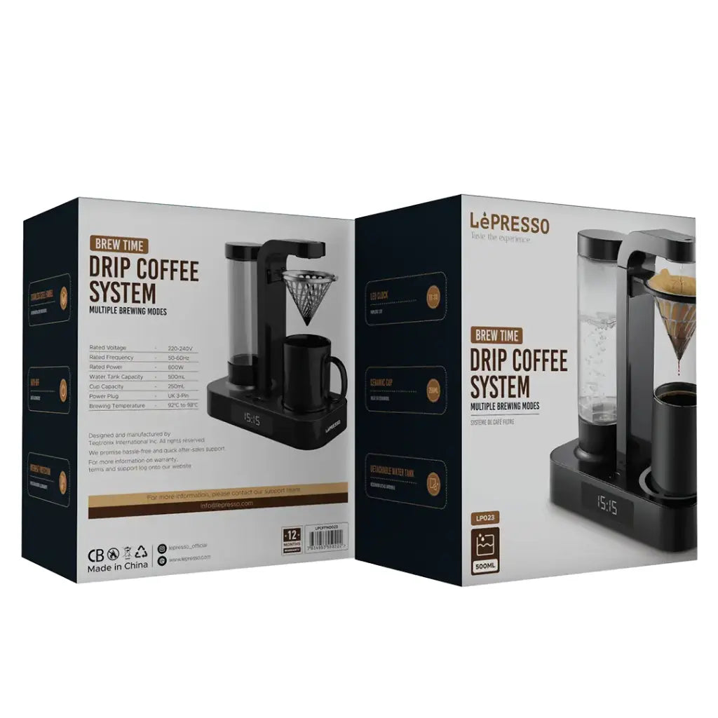 Lepresso Drip Coffee Machine 650ML with LED Clock Display