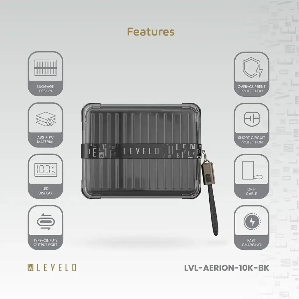 Levelo Aerion Portable 10000mAh Power Bank
