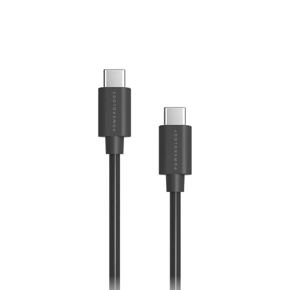 Powerology Ultra-Compact 61W PD GaN Charger Includes 2m /6.6ft USB-C to USB-C Cable - Phonology