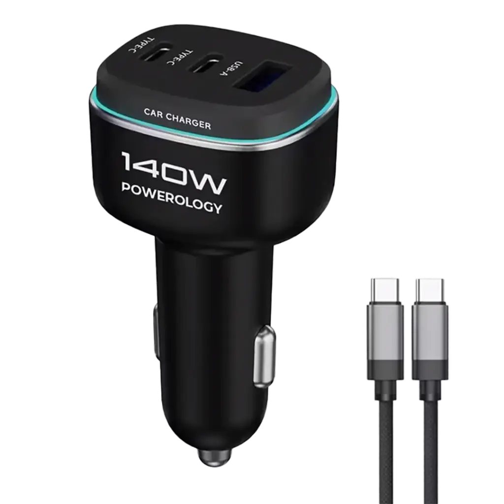 Powerology 140W Triple-Port High-Power Car Charger