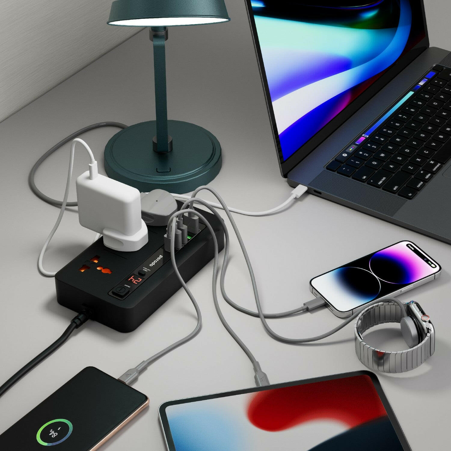 Porodo Multi-Port Power HUB 4 USB-A/USB-C Ultimate Home & Office Kit 2M - Phonology