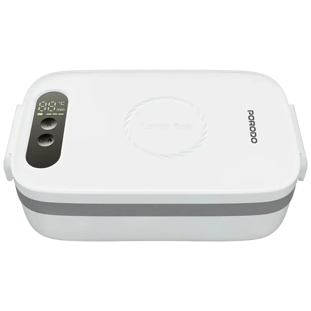 Porodo Lifestyle Heatmate Waterless Electric Lunch Box with Smart Thermostat Control - White
