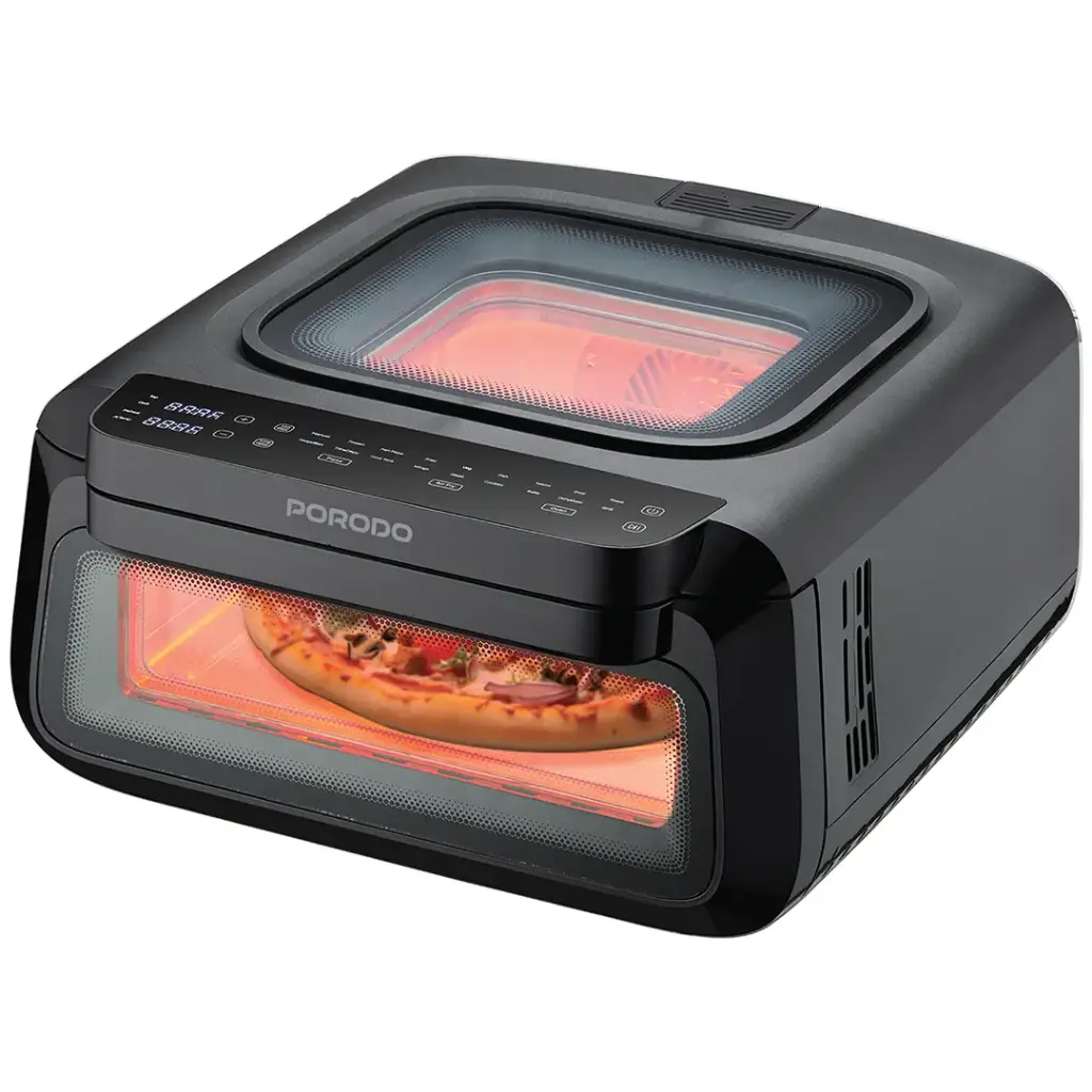 Porodo Lifestyle Crisp Cook 3-In-1 Air Fryer, Pizza, Oven - Black