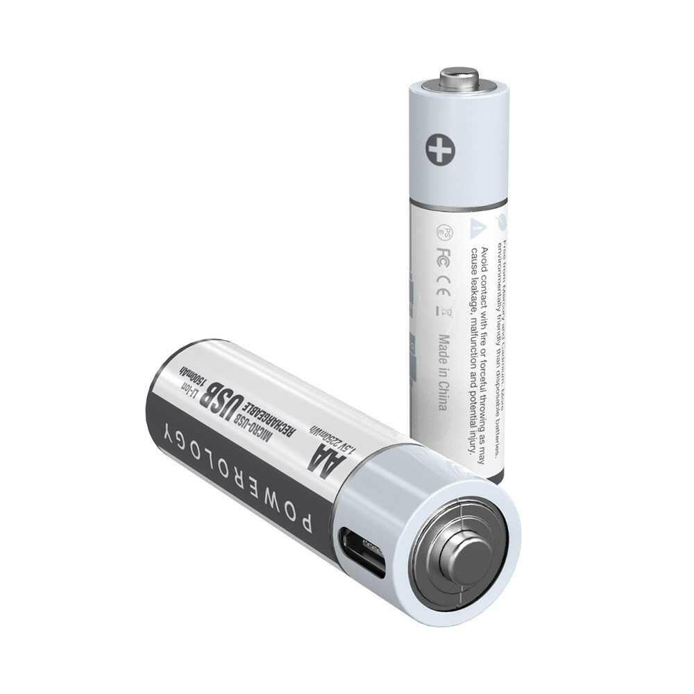 Powerology AAA USB Rechargeable Battery (4pc pack) - Phonology