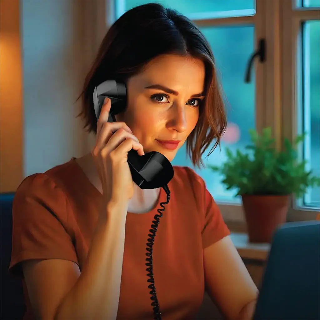 Porodo Classic Retro Phone Handset with Type-C Connector - Black