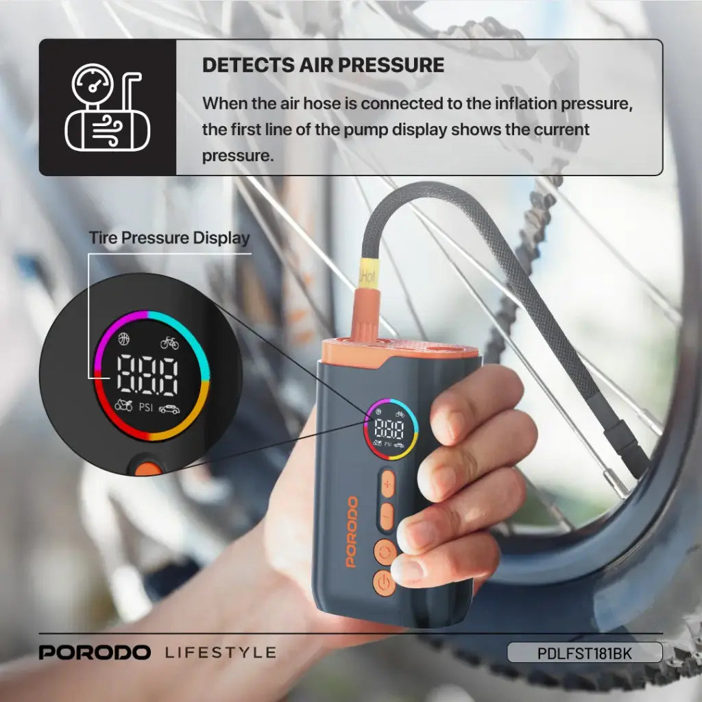 Porodo Lifestyle Electric Air Inflator - Black