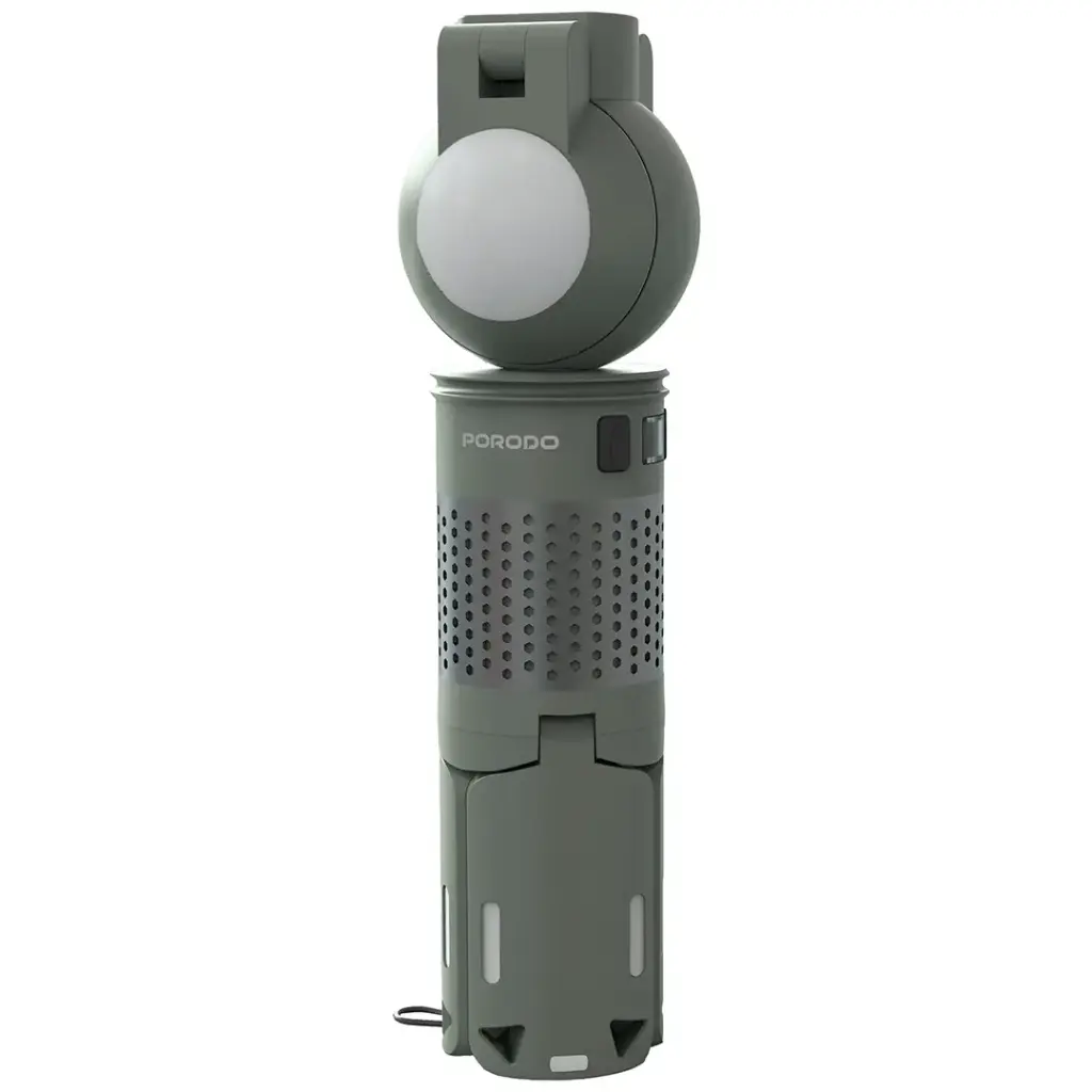 Porodo Lifestyle Foldable Lantern LED Camping Light with Tripod Base & RGB Lighting - Green
