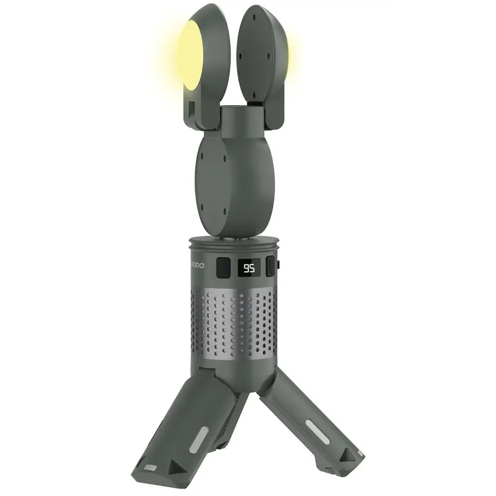 Porodo Lifestyle Foldable Lantern LED Camping Light with Tripod Base & RGB Lighting - Green