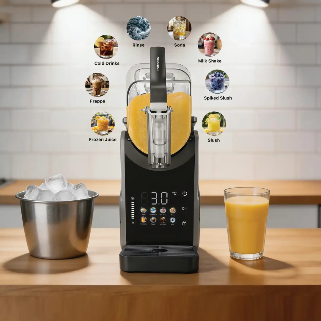 Porodo Lifestyle Glacee 2-In-1 Slushie & Ice Cream Maker with Cooling Control Display - Black
