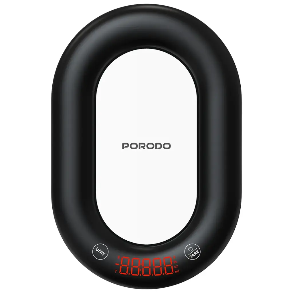 Porodo Lifestyle Glass Design Smart Kitchen Digital Scale with Real-Time App Sync - Black