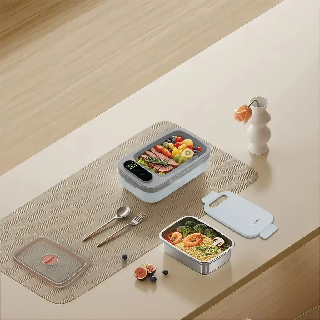 Porodo Lifestyle Heatmate Waterless Electric Lunch Box with Smart Thermostat Control - White