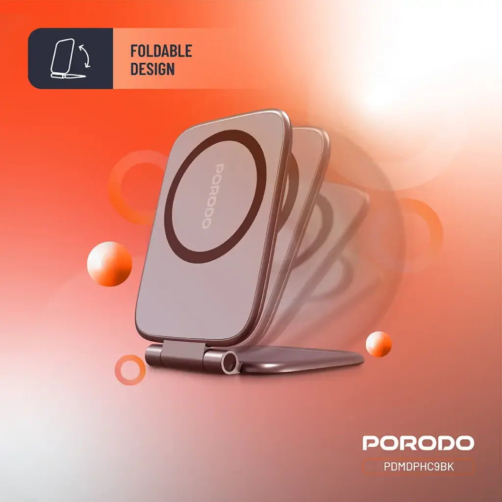 Porodo Magnifold Ultra-Slim Phone Holder - Black