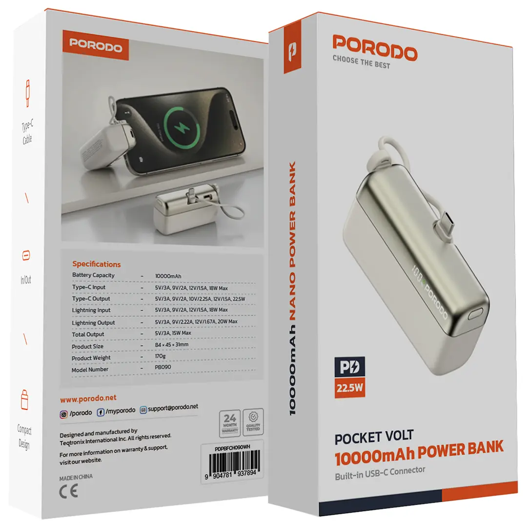 Porodo Pocket Volt 10000mAh Power Bank