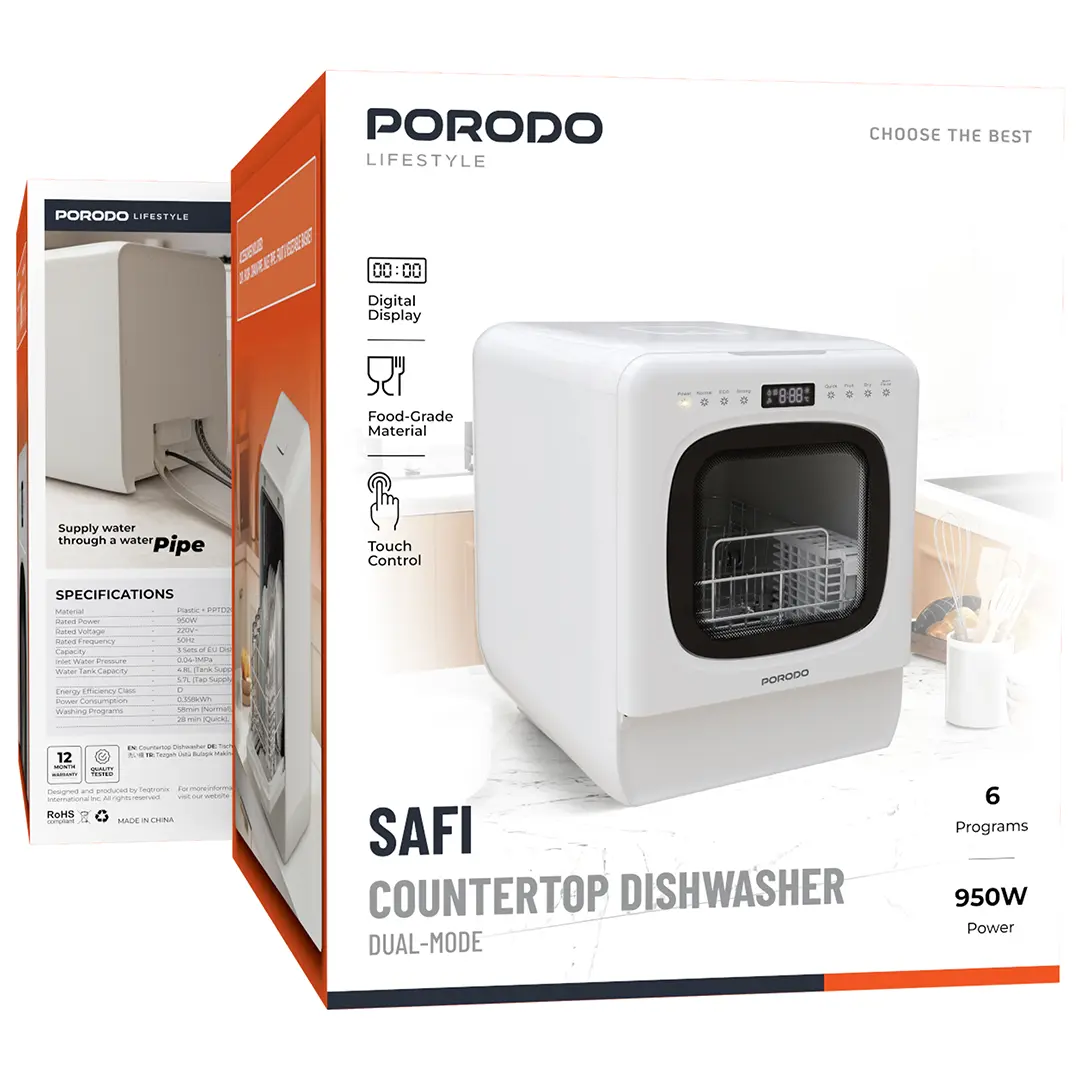 Porodo Lifestyle Safi Countertop Dishwasher - White