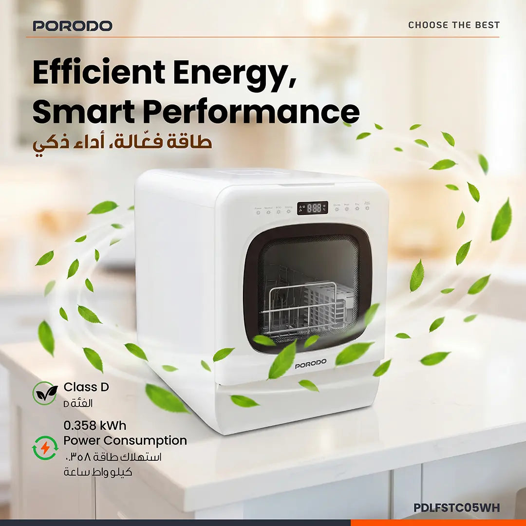 Porodo Lifestyle Safi Countertop Dishwasher - White
