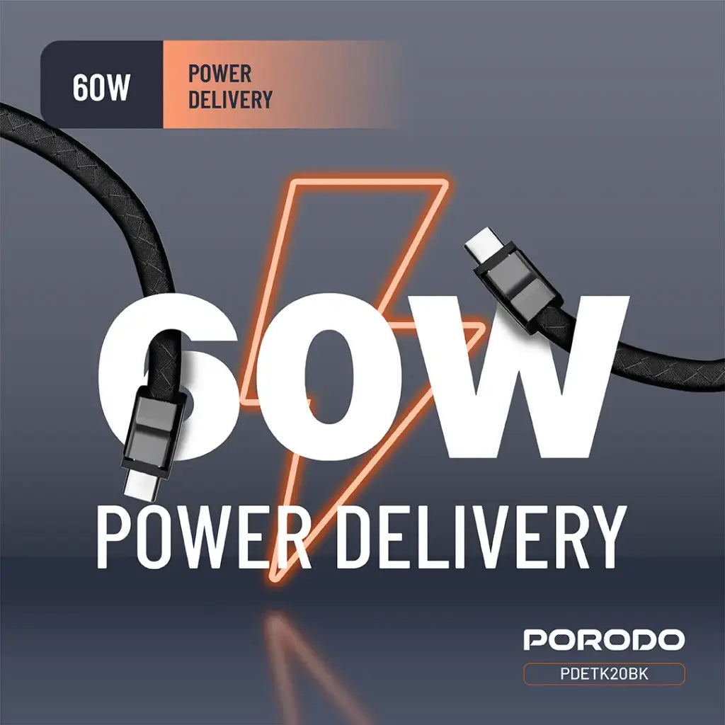 Porodo USB-C to USB-C Wristband Cable Magnetic Steel Clasp