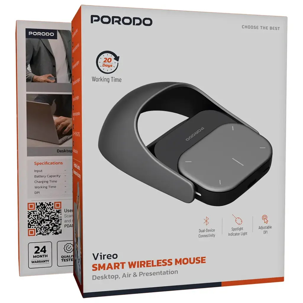 Porodo Vireo Smart Wireless Mouse - Gray