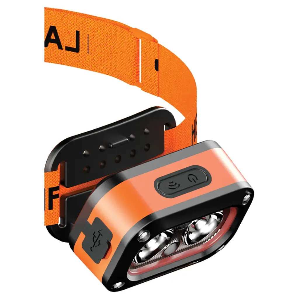 Porodo Wave-Sensor Rechargeable LED Headlamp - Orange