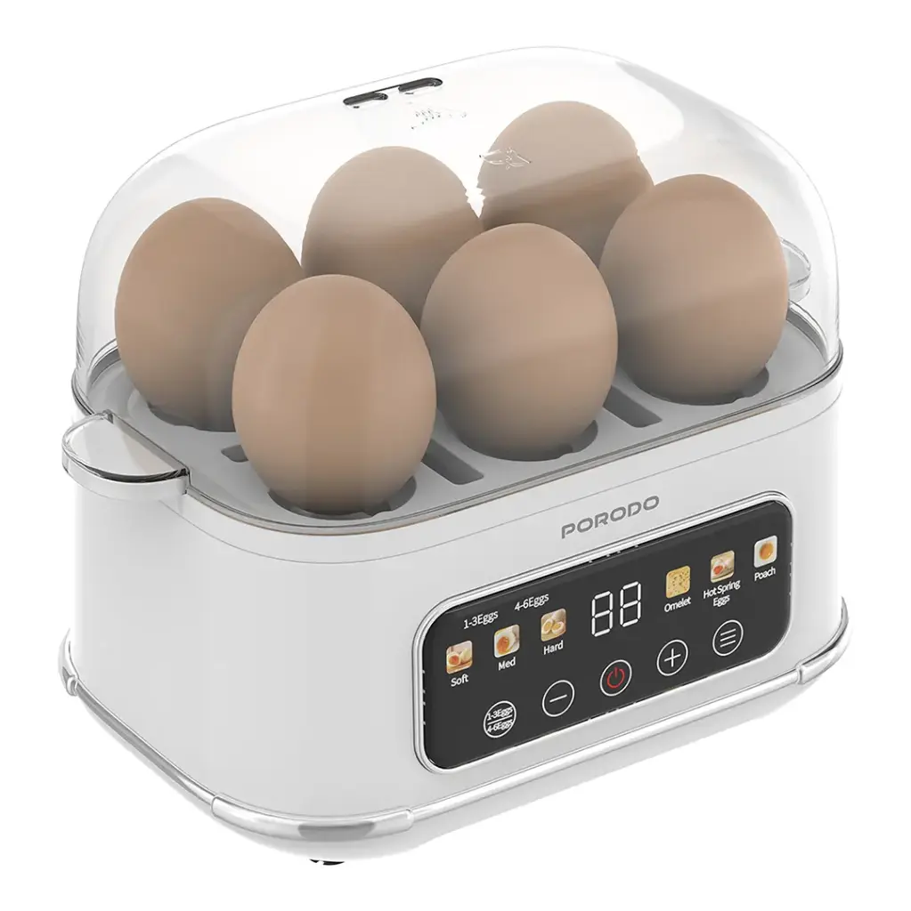 Porodo Lifestyle Poacher Smart Electric Egg Boiler with Program Selector - White