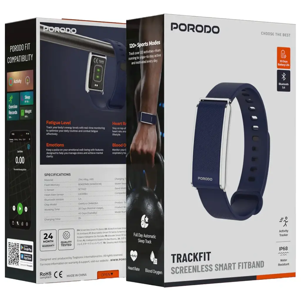 Porodo Trackfit Smart Silicone Fitness Band
