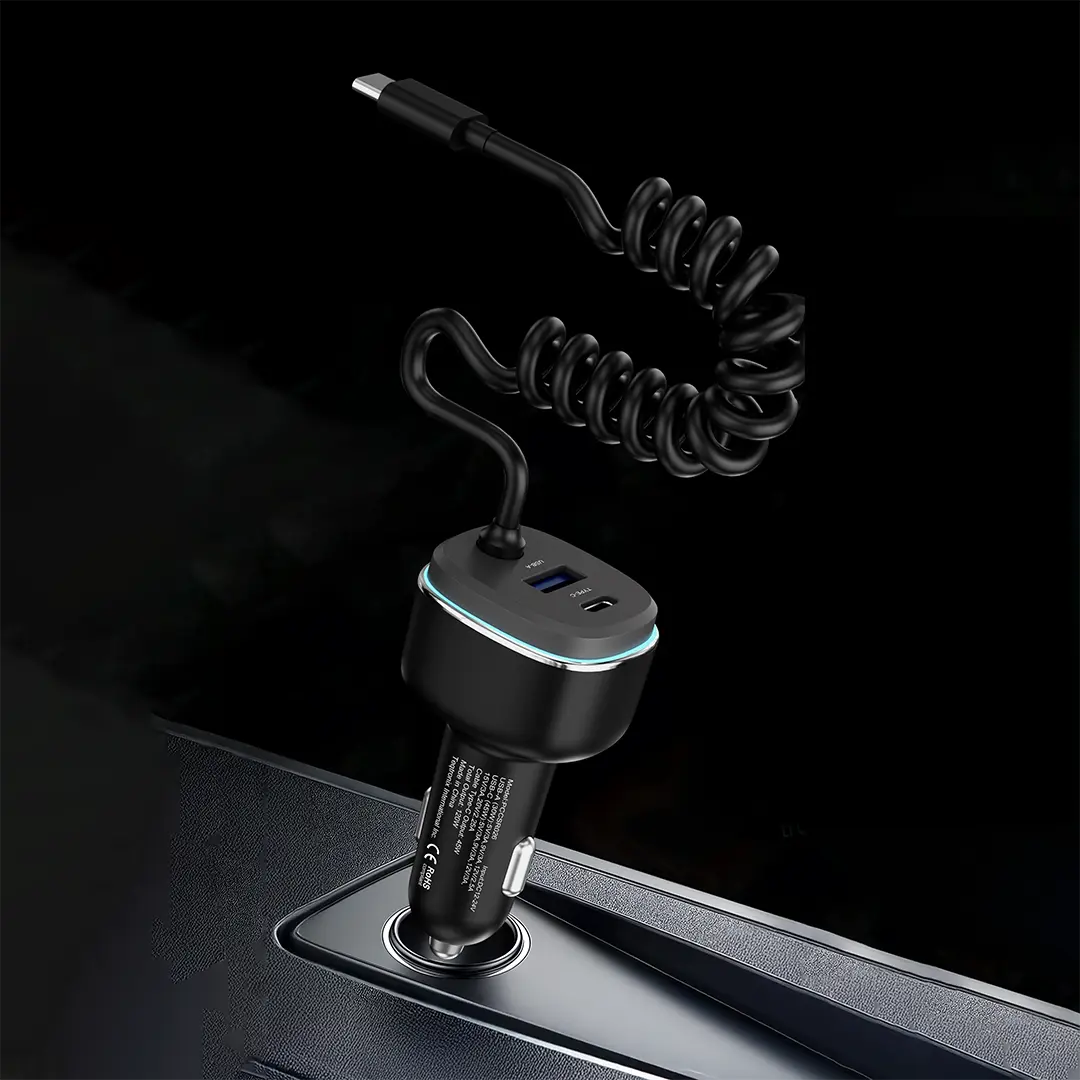 Powerology 120W Fast Car Charger - Black/Grey