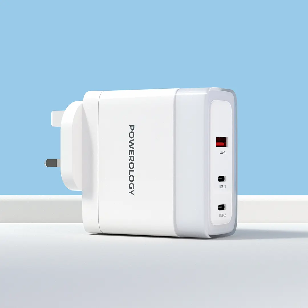 Powerology Lunex Series Fast Charging Adapter PD 100W - White
