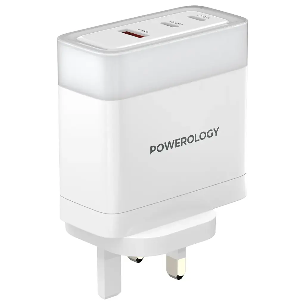 Powerology Lunex Series Fast Charging Adapter PD 100W - White