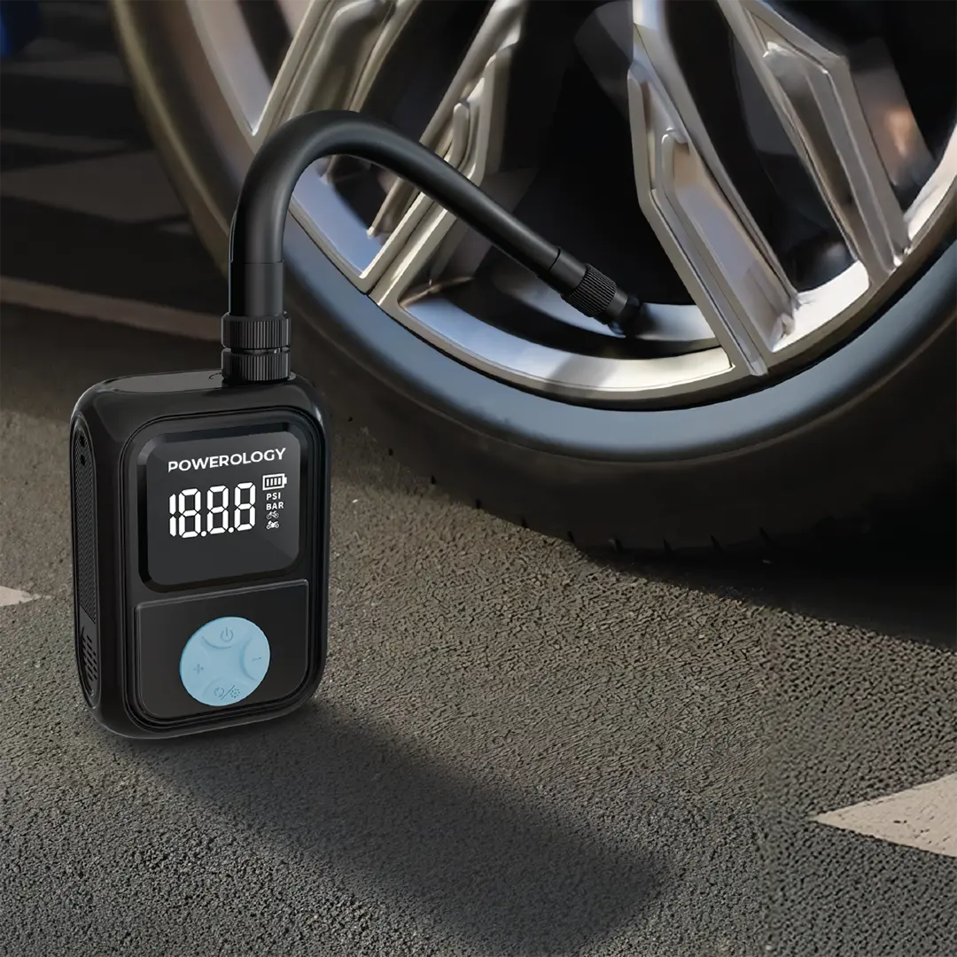 Powerology Portable Electric Tire Inflator - Black