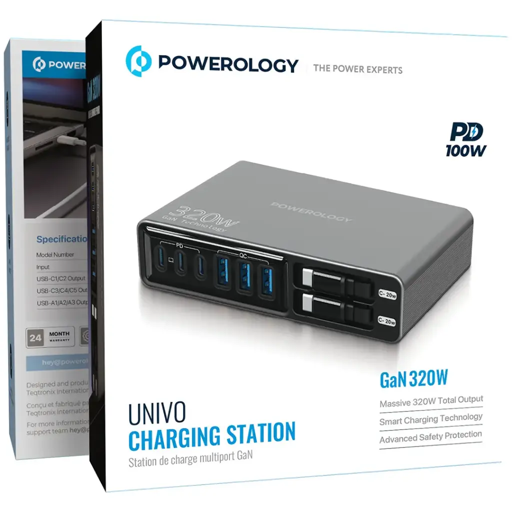 Powerology Univo Charging Station PD 100W - Black