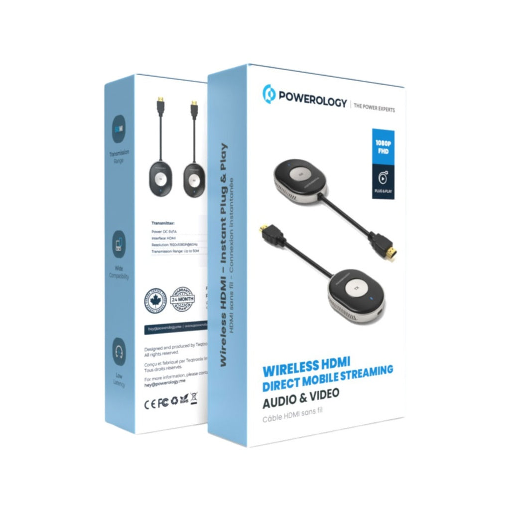 Powerology Wireless HDMI Direct Mobile Streaming Transmitter and Receiver