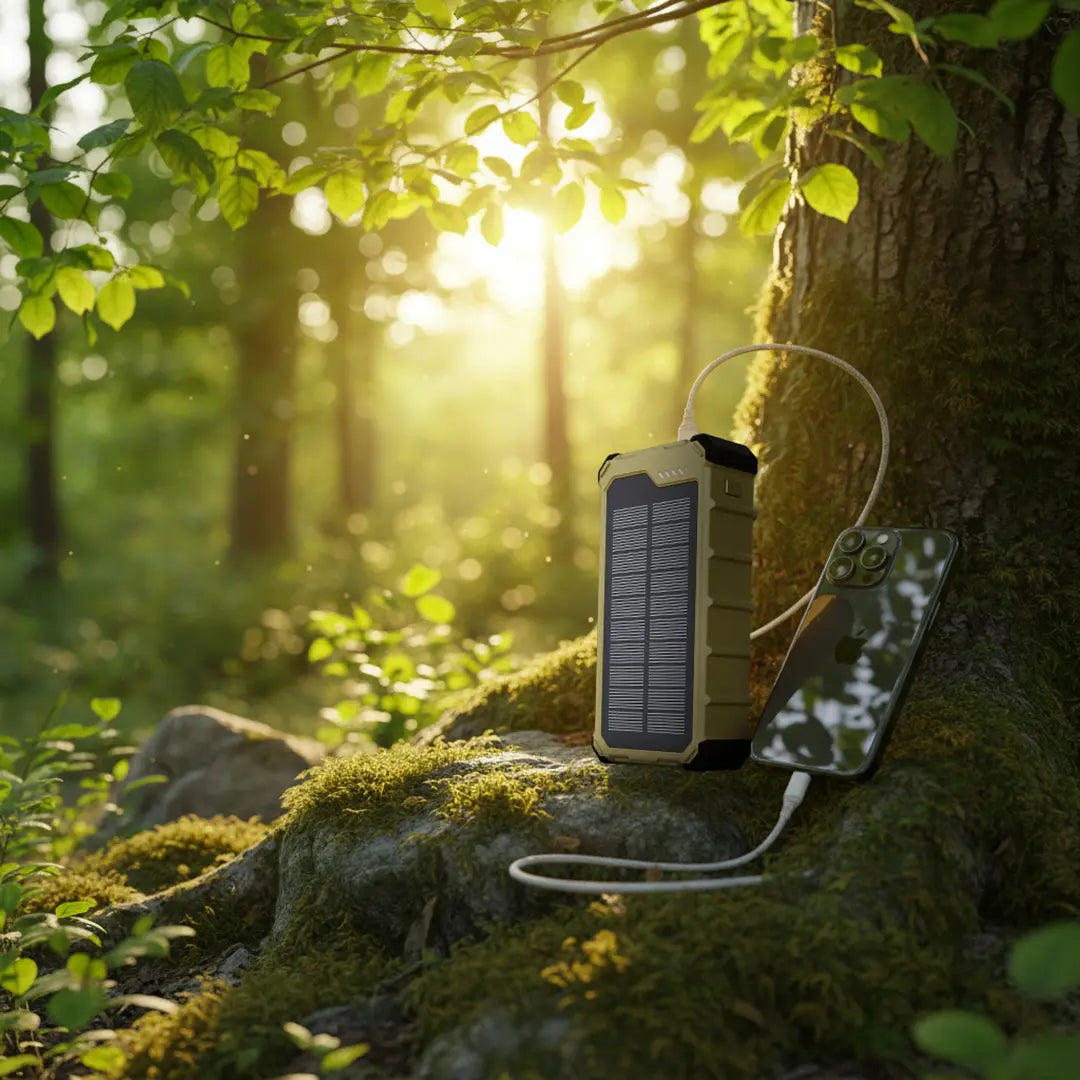 Powerology Solara Solar Power Bank - Khaki