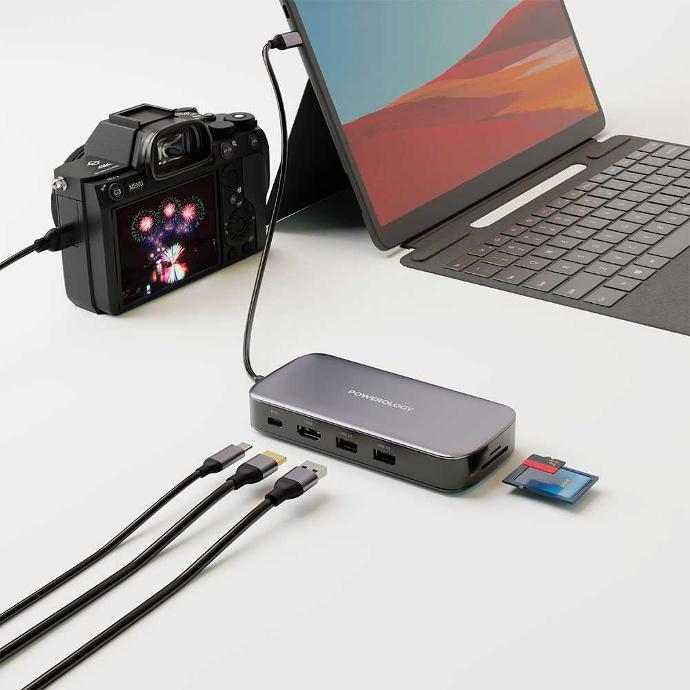 Powerology USB-C Hub & SSD Drive All-in-one Connectivity & Storage (256 & 512 GB)