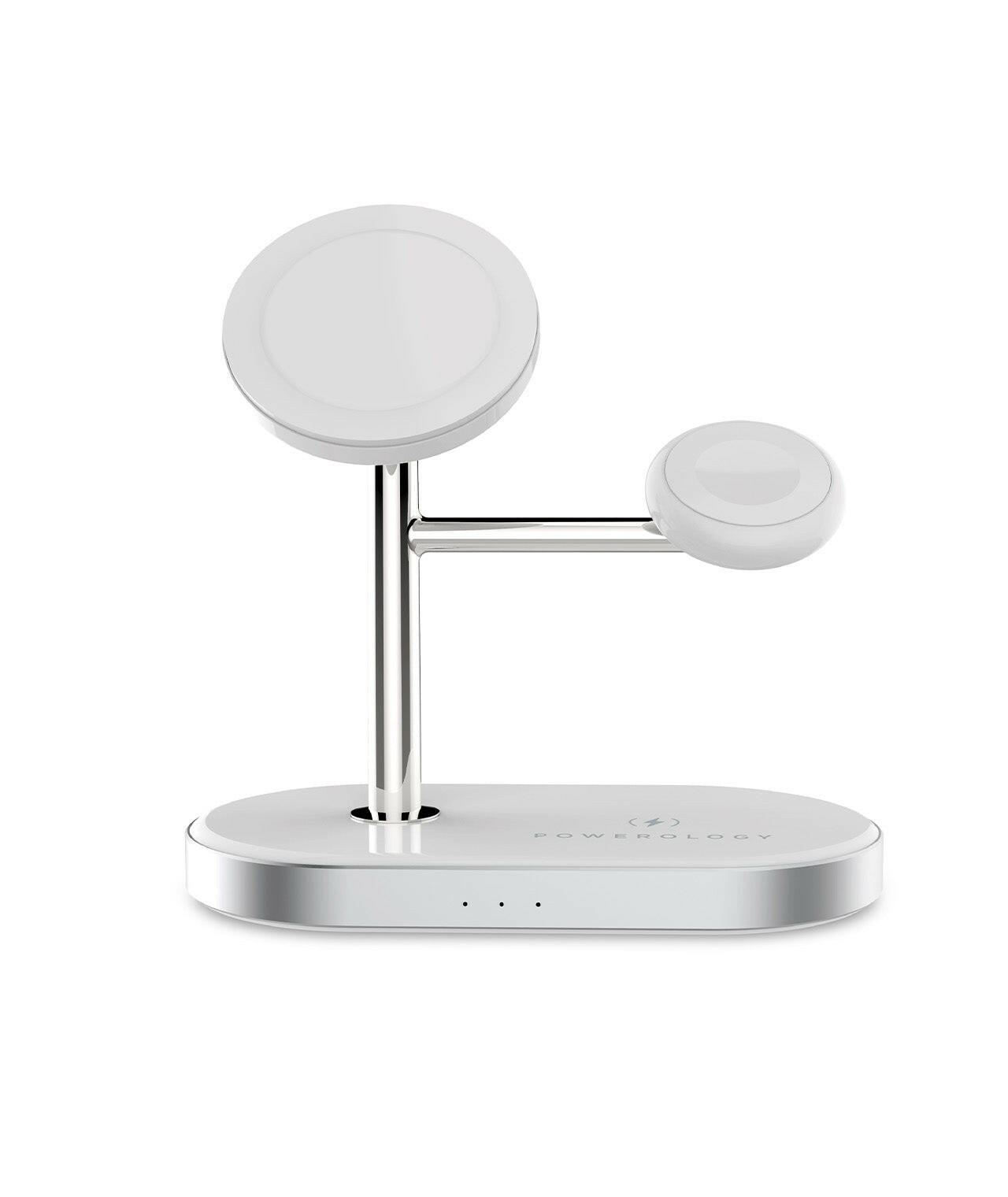 Powerology 30W 3 in 1 MFI Charging Dock with Built-in Apple Magsafe 15W - White - Phonology